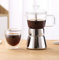 Olla de café espresso y moca de vidrio de borosilicato, doble válvula de acero inoxidable, cafetera italiana clásica, 240 ml (4/6 tazas)
