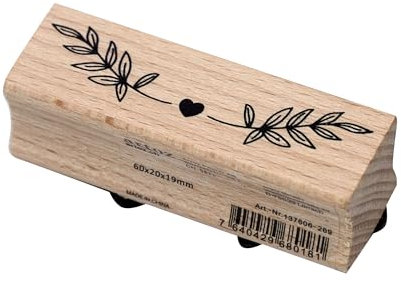 Artoz Stempel – Holzstempel – „Pflanze“ – 20 x 60 mm – Motivstempel zum Kartenbasteln für Einladungen zu Geburtstag, Hochzeit, Party