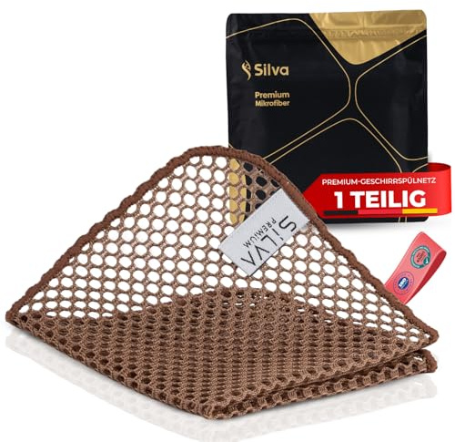 Silva [ Test SEHR GUT, Note 1.0 Teigreinigungstuch 25x25 cm | Netzspültuch & Teigtuch für Hygienische Sauberkeit - Geschirrtuch für Küche & Backen – Antibakterielle Reinigungstücher