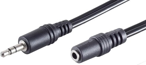 1 x 3 m - Noir - Fiche jack 3,5 mm vers prise jack 3,5 mm - Câble audio stéréo - Transmission de signal de qualité supérieure - Connecteurs moulés - Contacts nickelés