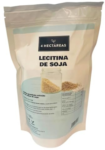 Lecitina de soja orgánica, 500 g, paquete de 3 unidades.