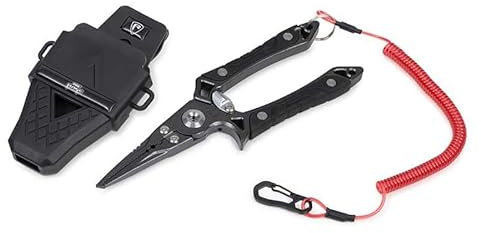 Fox Rage 7.25 Belt Pliers | Predator Fishing Pliers | for Unhooking, Crimping or Split Rings | Stainless Steel | Tungsten Carbide Side Cutters | Serrated Jaws | Split Ring Tool | Code NTL053