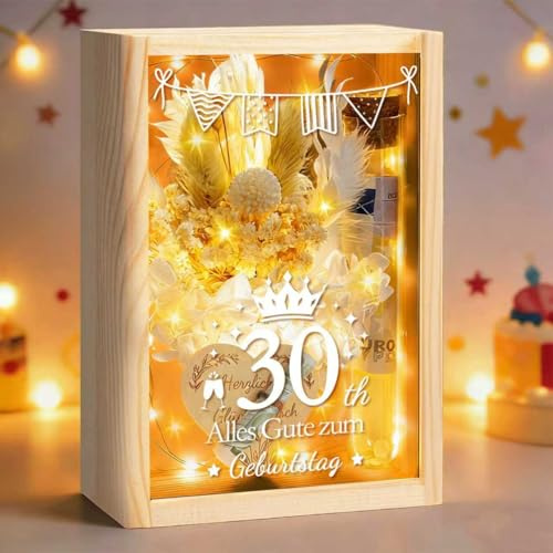 30 Geburtstag Frauen Geldgeschenke Geburtstag Verpackung Deko Geschenkbox | LED 30 Geburtstag Deko Geschenkbox Frauen，Geschenk 30. Geburtstag Frau Mann Für Tochter,Sohn,Schwester