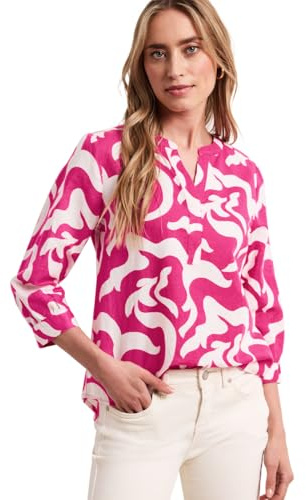 Street One Damen Bluse mit Split Neck aus Leinenmix
