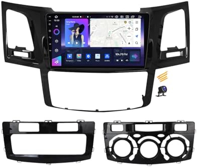 Android 14 Radio Coche Bluetooth 2 Din Autoradio Compatible con Toyota Fortuner Hilux 2004~2014 Pantalla Coche De 9 Pulgadas Multimedia Soporte Carplay/Auto/DSP/RDS FM/Control Del Volante,NF5
