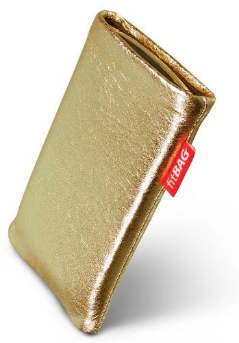 fitBAG Groove Or Housse Pochette pour téléphone Portable en Vrai Cuir Brillant intérieur en Microfibres pour Nokia N97 Mini N97mini