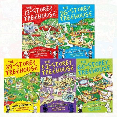 Treehouse Books Collectiaon Andy Griffiths 5 Books Bundle (The 65-Storey Treehouse, The 52-Storey Treehouse, The 39-Storey Treehouse, The 13-Storey Treehouse, The 26-Storey Treehouse)