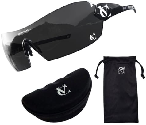 VeloChampion Cycling Sports Biking Sunglasses for Men Women Glasses with UV400 100% UV Protection Lenses (Hypersonic Black/Black)
