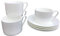 Set of 4 Plain White Fine Bone Contemporary China Cups and Saucers