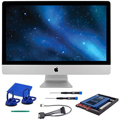 OWC SSD upgrade Bundle for 2011 iMac, OWC Mercury Electra 6 G SSD, Adaptadrive 6,3 cm to 8,9 cm Drive converter bracket, In-line Digital Thermal Sensor cable, installazione strumenti 500 GB