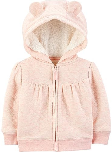 Simple Joys by Carter's Unisex Baby Pulloverjacke mit Kapuze und Sherpa-Futter, Rosa, 3-6 Monate