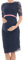 Herzmutter Robe de Grossesse mi-Longueu Dentelle Soirée Mariage pour Femme Enceinte élégant Maternité Festive - 6200 (XXL, Bleu foncé)