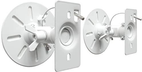 2 Soportes de Pared universales para Altavoces de hasta 15 kg - inclinables giratorios - Soporte de Altavoz para Montaje en Techo Montaje en Pared - Blanco Modelo: BS9W