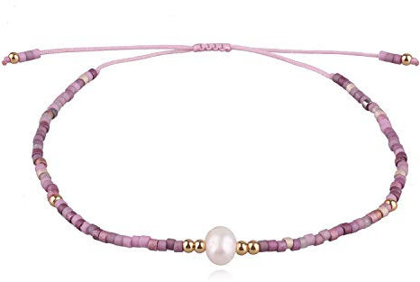 KELITCH Charme Armbänder Geschenk für Damen Seed Perlen Freundschaft Armbänder Handgemachte Einstellbar Armreif