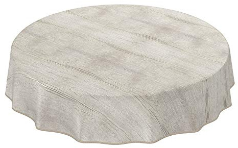 ANRO Runde Tischdecke Holzoptik Braun – Mit Einfassung – PVC Wachstuch für Innen & Außen 100 cm (Rund)