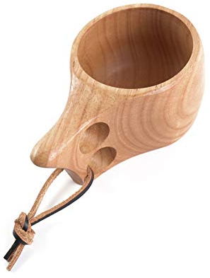 Tazza di legno Kuksa fatta a mano in stile nordico, tazza di legno da viaggio portatile tazza di legno, campeggio escursionismo tazza di tè di sopravvivenza ecologica fatta a mano (A1)