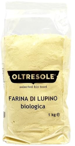 Oltresole - Farina di Lupino Biologica 1 Kg - Farina di Legumi Bio, Ricca di Proteine, Povera di Carboidrati, Alta in Fibre, Perfetta per Dolci e Salati, Vegan