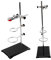 Obelunrp Chemistry Laboratory Stand 50cm with 2 Retort Rings Flask Clamp Rod, Stainless Steel & PE (Polyethylene) Material