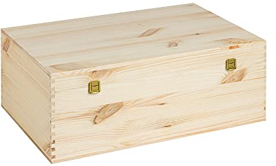 Caja de Madera | 6 + 6 Botellas 750 ml | Medida Interna 51,6X33,7X17,5 | Estuche/Envase Vino/Cerveza | Regalo Cumpleaños Bodas Eventos