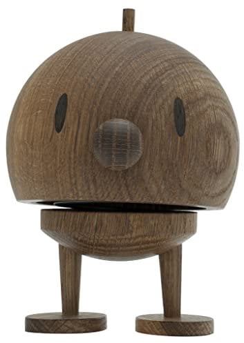 Hoptimist Bumble, Holzdeko, Wackelfigur & Glücksbringer aus Holz, Deko Skandinavisch, Deko Wohnzimmer, Büro & Schreibtisch, Tolle Kleine Geschenke, 10 x 10 x 15 cm, Large, Smoked Oak