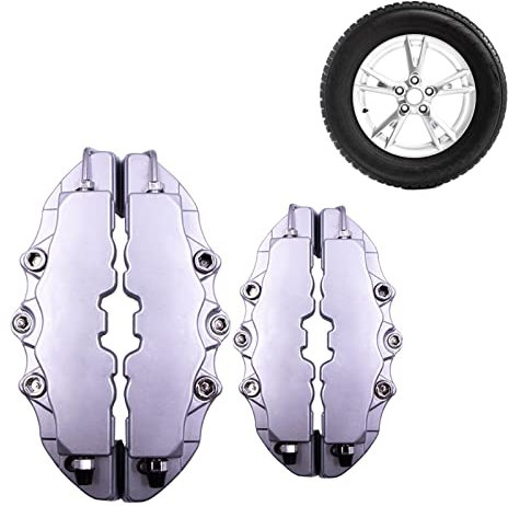 Ruilonghai Red Brake Caliper Covers | Car Disc Brake Caliper Covers Front, Rear Brake Caliper Cover Guard Protector Cover for Front and Rear Wheel Hub Assessoires