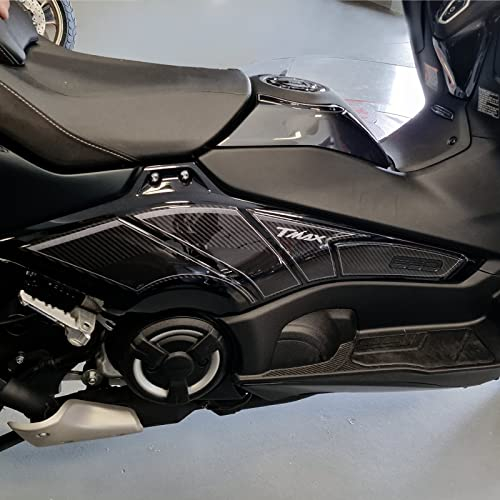 Resin Bike Adhesivos de Moto Compatibles con Yamaha Tmax 560 2022. Protecciones Laterales Boomerang de Choques y Arañazos de Moto. Adhesivo 3D Resinado - Made in Italy