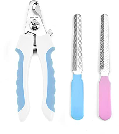 1 Stück Profi Krallenschere für Hunde und Katzen Krallenzange Hohe Qualität Krallenpflege Schneider für Haustiere Nagelknipser groß Mit Sicherheitsschutz mit 2 Nagelfeile Edelstahl