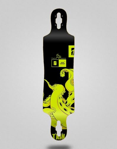 Txin Skate Skateboard Longboard Deck 40x9 Drop Octopus Yellow