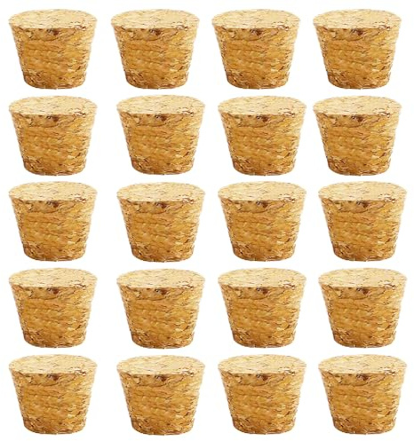 20 Stück Konische Naturkorkstopfen 26×20×20mm, Wiederverwendbare Weinkorken, Dichtungsstopfen für Wein-/Whiskyflaschen, DIY Handwerk & Küchenzubehör