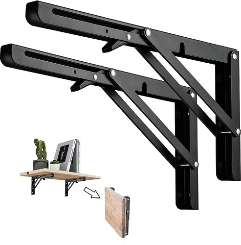Klappkonsole Schwerlast 450mm, Klappscharnier Schwerlast 2 Stück Tisch Wand Klappkonsole Tragfähigkeit 50kg/110lb Klappscharnier Klappwinkel Platzsparend Klappbares Regal für Wandmontage