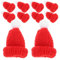 MAGICLULU 10pc Mini Christmas Knitting Hats Wine Bottle Hat Santa Claus Cap Knitted Finger Hat for Xmas DIY Craft Red
