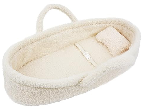 June Garden Doll Bassinet & Carrier for 18 Dolls, Cream White