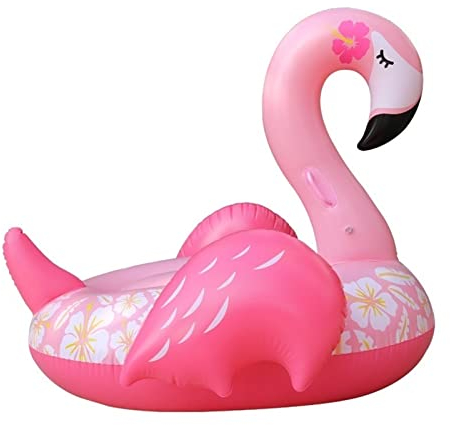 Verleihen Sie Ihrer Poolparty etwas Glanz mit den aufblasbaren Flamingo-, Schwan- und Einhorn-Schwimmkörpern mit Kristallglitter: Riesige Aufsitz-Luftmatratze, Schwimmringe, 150 cm Flamingo