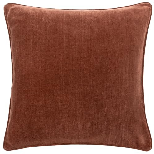 Yard Heavy Chenille Cushion Cover (Nutmeg, 50 x 50 cm) | Soft Velvet Piped Decorative Case