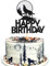 Arthsdite 1 x Wolf Happy Birthday Tortenaufsatz – Timberwolf Heulen, Geburtstag, Glitzer, Vollmond-Kuchenspieße, Dschungel, Wildtier-Party, Jungen, Mädchen, Geburtstagsparty-Dekoration