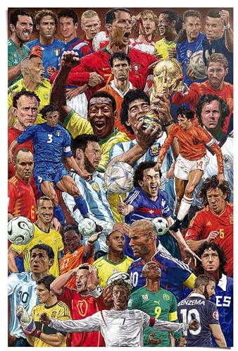 REINDERS Poster, Legendäre Fußballspieler, Teenager Zimmer, Poster, Wanddeko, Room Decor, 150 gr. glänzend Bilderdruckpapier, Mehrfarbig, 91,5x61cm