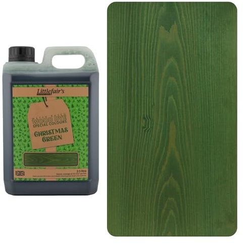 Littlefair's | Water Based Wood Dye | Special Colours Range | Indoor and Outdoor Use | Environmentally Friendly | Christmas Green (2.5ltr)