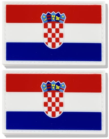 stidsds 2 Stück Kroatien-Flaggen-Patch, kroatisches Militär, taktischer Aufnäher, Kroatien-Flaggen, PVC, Klettverschluss, Flicken für Kleidung, Hut, Rucksäcke, Stolz-Dekorationen
