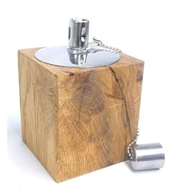 Die Gartenbeet-Kiste Öllampe Tischfackel Holzfackel Geschenk Partylicht Gartendeko 10 cm geölt