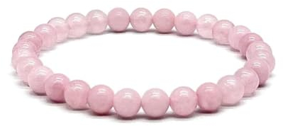 arana's Bracciale Quarzo Rosa - Pietre naturali semipreziose energetiche per donna e uomo - Filo elastico con perle di palline - Cristalli curativi guarigione e guarigione (Quarzo rosa), 18 cm