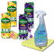 Refill 750ml Spray Bottle Antibacterial All Purpose Cleaner & Microfibre Cloth Bundle With Zoflora Midnight Blooms & Lemon Zing Multipurpose Disinfectant Concentrated Pod 4 Packs.