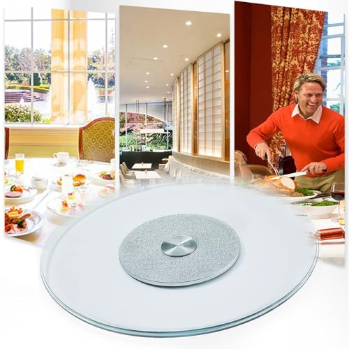 GSKFXJ 80cm Servierteller Glass Turntable Lazy Susan Drehbarett Küche Esstisch Tablett Silent Lager Für Bankette Party Familienessen(80cm)