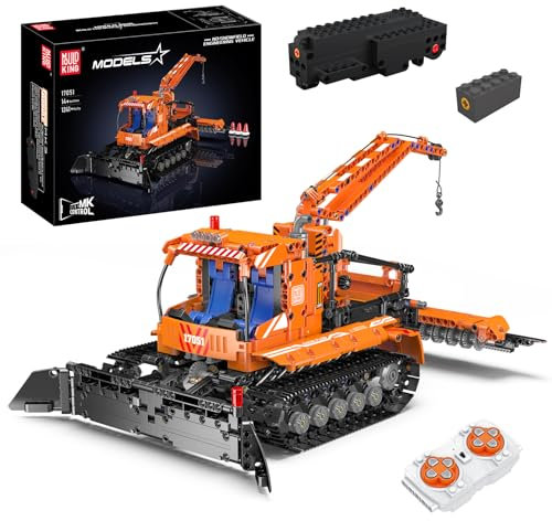 Mould King 17051 Technik Ferngesteuert Schneefahrzeug Modell, 1241 Teile MOC Snow Groomer APP Technologie Kettenfahrzeug Klemmbausteine Bausatz Spielzeug für Erwachsene