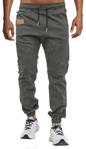 VMSUCIJ Herren Hose Chino Cargo Hose Jogginghose Baumwolle Casual Jogger Männer Modern Sport Jogginghosen für Herren Sweatpants mit elastischem Bund und Kordelzug und Taschen,Grau 01,M
