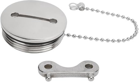 Boat Gas Fuel Deck Fill Filler with Keyless Cap,2 Inch Boat Fuel Tank Cap 316 Stainless Steel Polished Deck Fill Cap with Key Marine Hardware for Yachts Caravans RV Trucks