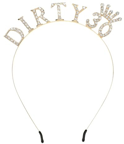 COMNICO Geburtstagskrone, Dirty Thirty 30. Geburtstags-Krone | Roségold Tiara Königinnenkrone, Geschenke zum 30. Geburtstag für Frauen, Süßes Happy Birthday-Zubehör