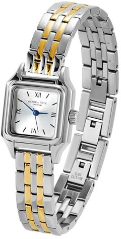 VICTORIA HYDE Gold Damenuhr Edelstahl Armband Vintage Klassische Rechteckige Analog Quarz Uhren