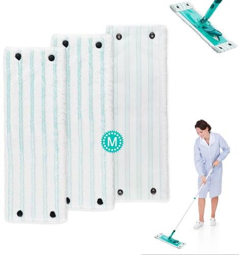 3 Piezas para Leifheit Clean Twist M Micro Duo Recambio Fregona Kit,33x15cm para Leifheit Microfibra Fregona Fundas, Mopa Superabsorbente Lavable, para Todos los Suelos