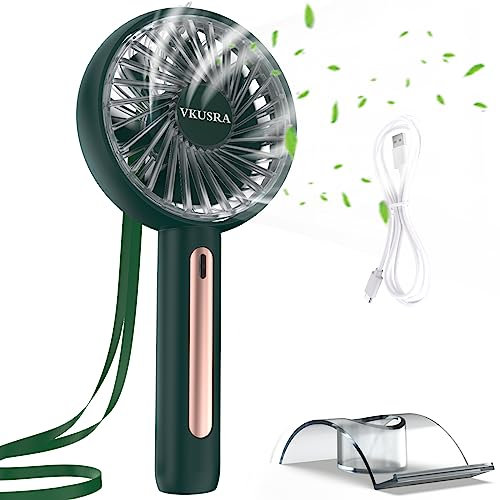 Ventiladores de Mano, Ventilador Portátil Personal Recargable USB con 4 Velocidades y Ángulo Ajustables, Pequeño Ventilador Bolsillo para al Hogar, Oficina, Viajes, Picnic