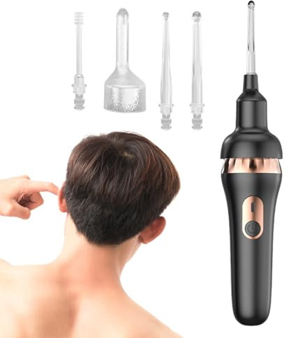 Electric Ear Wax Cleaner - High Suction Ear Cleaning Tool - Reusable Portable Wax Removal with LED Light for Children Adults Travel Care
